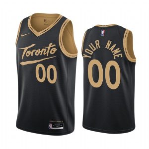 Maillot de basket-ball 2020-21 Toronto Raptors #00 Custom City Edition Noir Swingman Jersey Blanc 169075