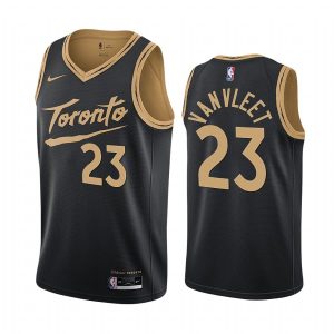 Maillot de basket-ball 2020-21 Toronto Raptors # 23 Fred VanVleet City Edition Noir Swingman Jersey Crème 169067