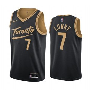 Maillot de basket-ball 2020-21 Toronto Raptors # 7 Kyle Lowry City Edition Noir Swingman Jersey Violet 169010