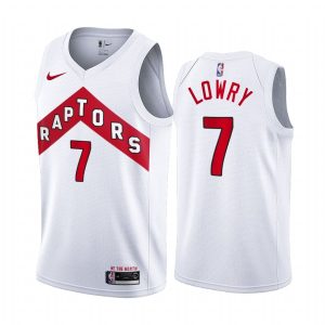 2020-21 Toronto Raptors # 7 Kyle Lowry Association Edition Blanc Swingman Maillot Gris 169523