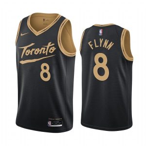 Maillot de basket-ball 2020-21 Toronto Raptors # 8 Malachi Flynn City Edition Noir Swingman Jersey Noir 169035