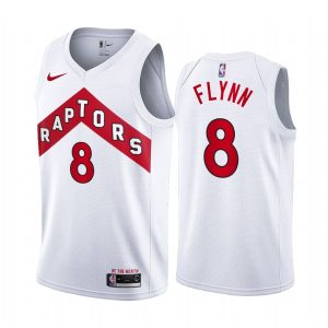 2020-21 Toronto Raptors # 8 Malachi Flynn Association Edition Blanc Swingman Maillot Noir 169243