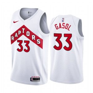 Maillot de basket-ball 2020-21 Toronto Raptors # 33 Marc Gasol Association Edition Blanc Swingman Jersey 169547