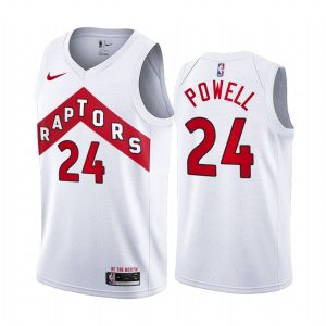 Maillot de basket-ball 2020-21 Toronto Raptors # 24 Norman Powell Association Edition Blanc Swingman Jersey Bleu 169515