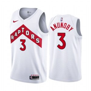 Maillot de basket-ball 2020-21 Toronto Raptors #3 OG Anunoby Association Edition Blanc Swingman Jersey Crème 169507