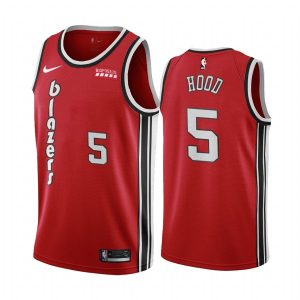 2020-21 Portland Trail Blazers # 5 Rodney Hood édition classique maillot Swingman rouge maillot de basket-ball blanc 171789