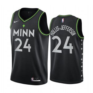 Maillot de basket-ball 2020-21 Minnesota Timberwolves # 24 Rondae Hollis-Jefferson City Edition Noir Swingman Jersey 171211