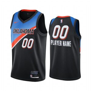 2020-21 Oklahoma City Thunder # 00 Maillot de basket-ball noir Swingman Jersey personnalisé City Edition 170411