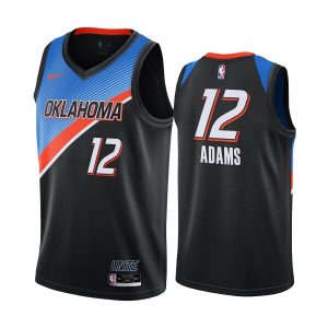 2020-21 Oklahoma City Thunder # 12 Steven Adams City Edition Maillot Swingman noir Maillot de basket-ball 170403