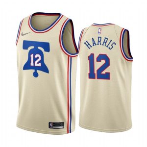 Maillot de basket-ball 2020-21 Philadelphia 76ers # 12 Tobias Harris Earned Edition Crème Swingman Jersey 169911