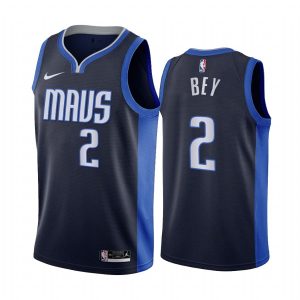 Maillot de basket-ball 2020-21 Dallas Mavericks #2 Tyler Bey Earned Edition Navy Swingman Jersey 171431