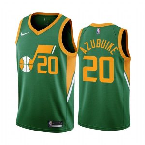 Maillot de basket-ball 2020-21 Utah Jazz #20 Udoka Azubuike Earned Edition Vert Swingman Jersey Tang 170579