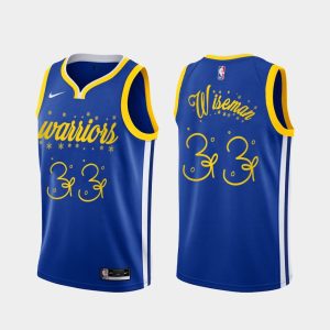 Maillot de basket-ball 2020 Warriors #33 James Wiseman, maillot Royal spécial festif de la nuit de Noël, 169729