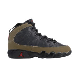 Air Jordan 9 Retro 3/4 Hi PS Baskets Noir/Olive Clair-Vrai Rouge 302360 031