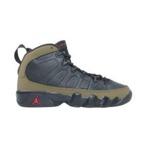 Air Jordan 9 Retro Noir Light Olive GS Baskets Noir/Light Olive-True Rouge 302359 031