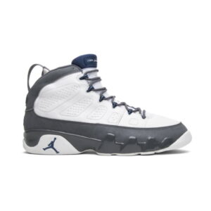Air Jordan 9 Retro French Blue 2002 Baskets Blanc/Français Bleu-Flint Gris 176714
