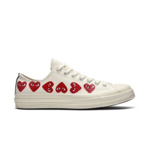 Baskets Comme des Garçons Play x Converse Chuck 70 Low Top Multi Heart Blanc 162975C