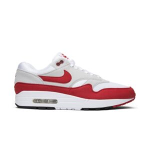 Nike Air Max 1 OG Anniversary Red (Paire de réapprovisionnement 2017/2018) Blanc/Rouge université/Gris neutre/Noir 908375 103