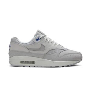 Nike Air Max 1 Premium Pure Platinum Bleu Racer Platine pur/Blanc sommet/Bleu course/Gris vaste 875844 011