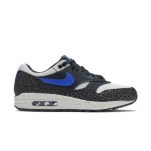 Nike Air Max 1 Safari Réfléchissant Noir Cassé/Hyper Bleu/Gris Atmosphère BQ6521 001