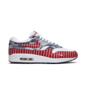 Baskets Wasafu x Nike Air Max 1 Nomad Blanc/Rouge université/Gris neutre 181375
