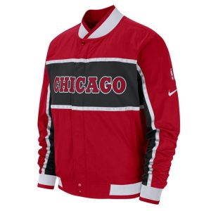 Bomber 2018 Nike NBA Chicago Bulls Retro Rouge Bomber Veste rouge AJ9148 657