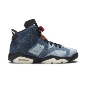 Air Jordan 6 Retro GS Baskets en denim délavé Noir CV5489 401