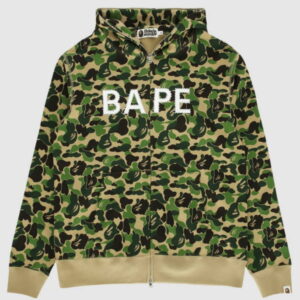 BAPE ABC Camo BAPE Swarovski Sweat à capuche entièrement zippé Vert Blanc 212813