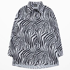 Chemise 2020 chemise surdimensionnée à manches longues zèbre noir et blanc Cs879