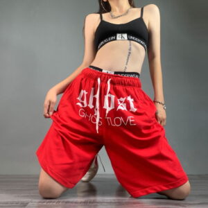 Short de sport 2021 Ghost Love Hip-hop Shorts Rouge/Gris gris, rouge 333621