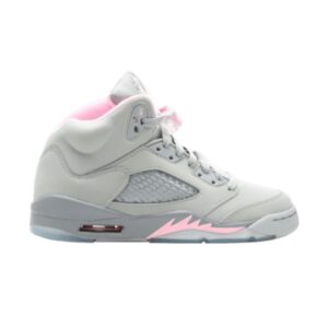 Air Jordan 5 Retro GS Argent Shy Rose Stealth Baskets Marron 134092 061