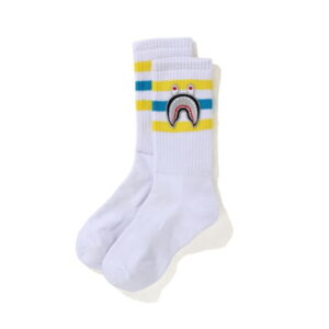 Chaussettes de sport BAPE A Swimming Ape Men Shark Socks Blanc blanc 244232
