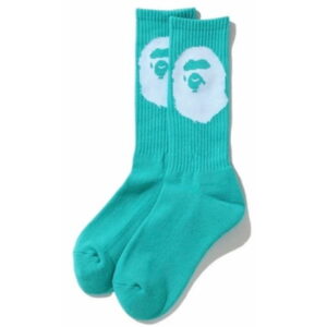 Chaussettes de sport BAPE Big Ape Head Socks Sax Blanc 240643