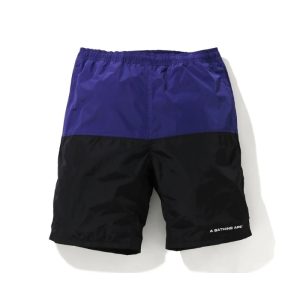 Short de sport BAPE Color Block Track Short Noir/Bleu noir et bleu 242636