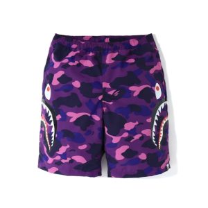 Short de sport BAPE Color Camo Side Shark Beach Shorts Violet violet 243576