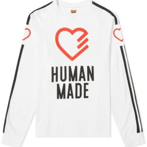 T-shirt à manches longues avec cœur fabriqué par HUMAN, noir, 229791