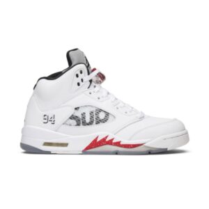 Suprême x Air Jordan 5 Retro Blanc 824371 101