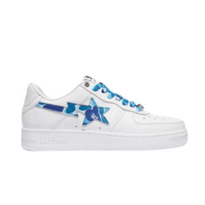 Baskets A Swimming Ape Bapesta Low Blanc ABC Camo Bleu 1FWH201045X