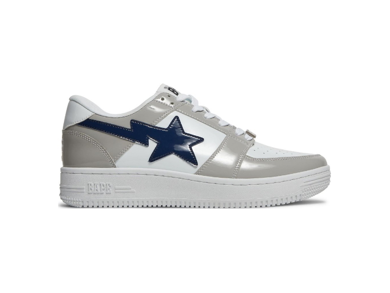 Baskets A Swimming Ape Bapesta Low Blanc Gris Crème 1H30191002 WHT