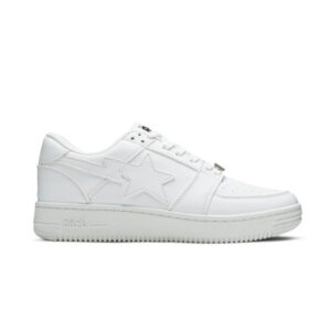 A Swimming Ape Bapesta Baskets basses en cuir blanc 2020 1G80191007 WHT