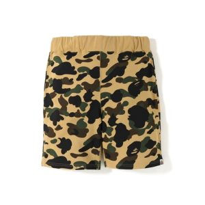 BAPE 1st Camo Sweat Shorts Jaune Blanc 248413
