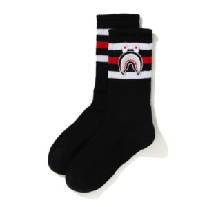 Chaussettes de sport BAPE A Swimming Ape Men Shark Chaussettes Noir Noir 252291