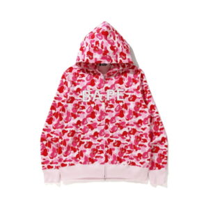 BAPE ABC Camo BAPE Swarovski Sweat à capuche entièrement zippé Rose rose rouge 231202