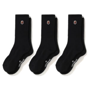 Chaussettes de sport BAPE Ape Head One Point Socks (3pack) Noir Noir 246734