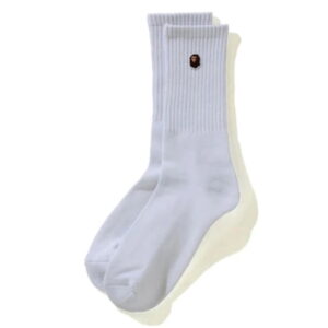 Chaussettes de sport BAPE Ape Head One Point Socks Blanc Gris 249458