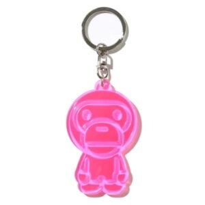 Porte-clés BAPE Baby Milo Réfléchissant Porte-clés Rose Blanc 250737