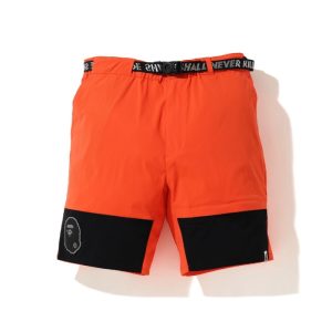 Short de sport BAPE Color Block Nylon Belt Shorts Orange Orange 248045