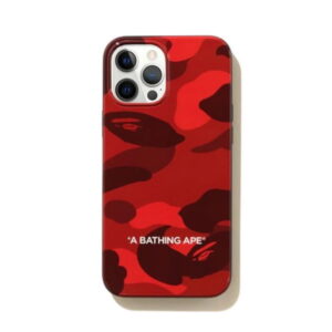 Coque de protection BAPE Color Camo iPhone 12 Pro Max Case Rouge Noir 249394