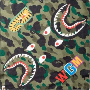 Bandana BAPE Shark Bandana Vert Noir 250732