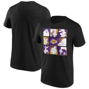 T-shirt Space Jam Tune Squad de marque fanatiques des Los Angeles Lakers – Homme Noir 254165